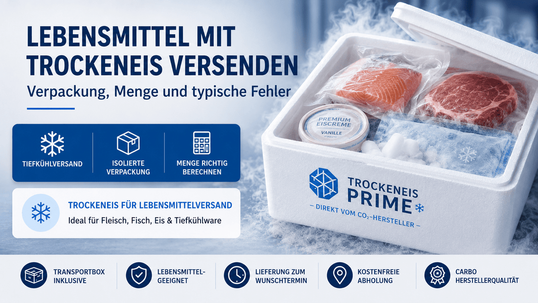Lebensmittel mit Trockeneis versenden: Verpackung, Menge und Sicherheit - CARBO - Trockeneis-Prime