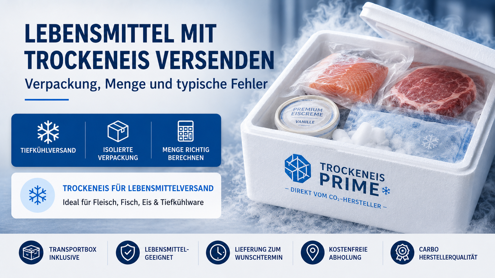 Lebensmittelversand mit Trockeneis