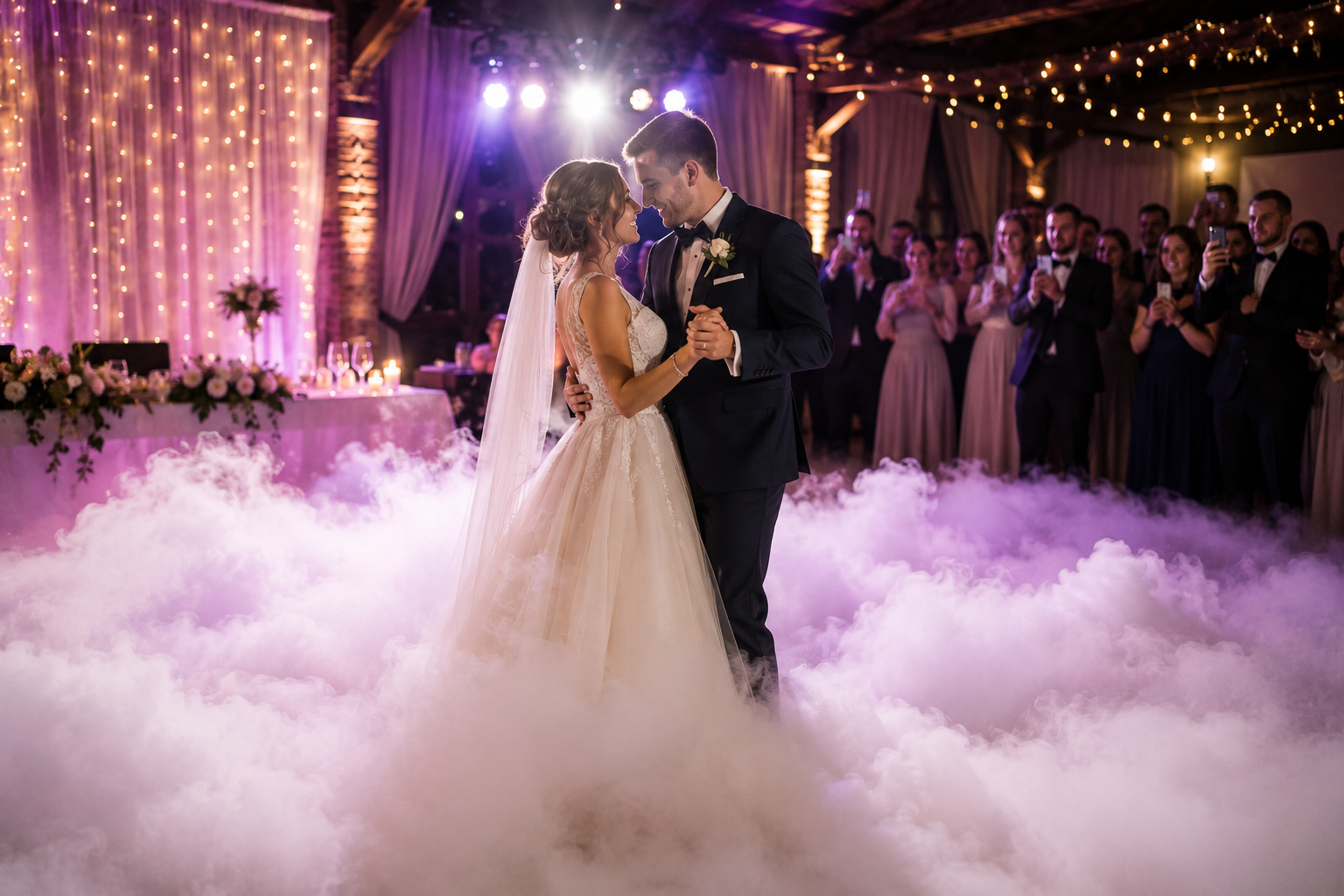 Trockeneis Bodennebel Hochzeit
